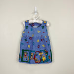 Load image into Gallery viewer, Vintage Blue Plaid Teddy Bear Alphabet Sleeveless Dress
