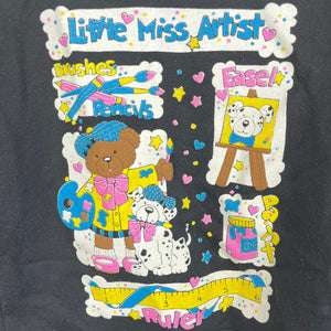 Vintage Teddy Bears 'n Tea Cups Little Miss Artist Sweatshirt 3T USA