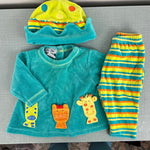 Load image into Gallery viewer, Vintage Y2K Le Top Zoo Friends Stripe Polka Dot Velour Outfit 3 Months
