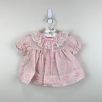 Load image into Gallery viewer, Vintage Pink Lace Ruffle Flower Dress Set 6-9 Months USA
