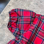 Load image into Gallery viewer, Vineyard Vines Girls' Taffeta Puff Sleeve Dress Royal Stewart Red Plaid L
