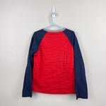 Load image into Gallery viewer, Mini Boden Printed Raglan Logo T-Shirt Red Space Shuttle 7-8
