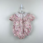 Load image into Gallery viewer, Vintage Piccolo Floral Jacquard Lace Ruffle Bubble Romper 6-9 Months
