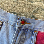 Load image into Gallery viewer, Vintage Girls Denim Patchwork Striped Pencil Skirt
