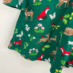 Load image into Gallery viewer, Mini Boden Shady Green Festive Woodland Ruffle Jersey Dress 6-9 Months
