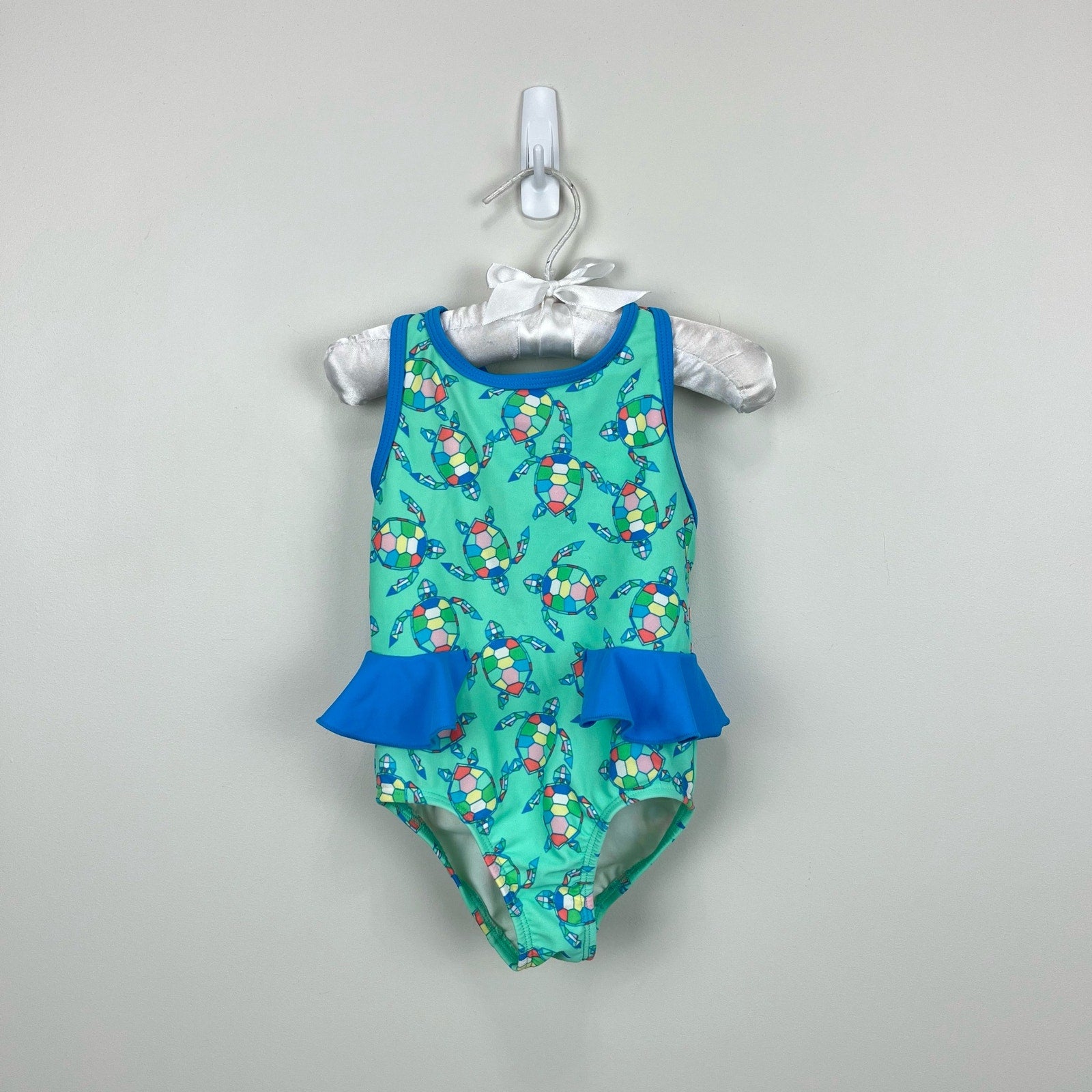 L.L. Bean Girls Ruffle Turtle Bathing Suit 2T