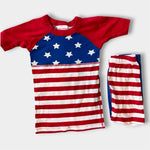 Load image into Gallery viewer, Hanna Andersson Short John Pajamas American Flag 110 cm 5T
