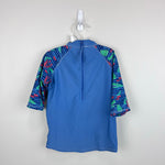 Load image into Gallery viewer, JoJo Maman Bebe Blue Alligator Rash Guard Swim Top 4-5
