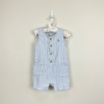 Load image into Gallery viewer, Baby Gap Blue and White Striped Shortie Romper 18-24 Months
