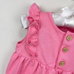 Load image into Gallery viewer, Kissy Kissy "Kissy Love" Pink Ruffle Short Playsuit Romper 12-18 Months
