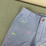 Load image into Gallery viewer, TBBC Critter Charlie's Chinos Beale Street Blue with Fish Embroidery 7
