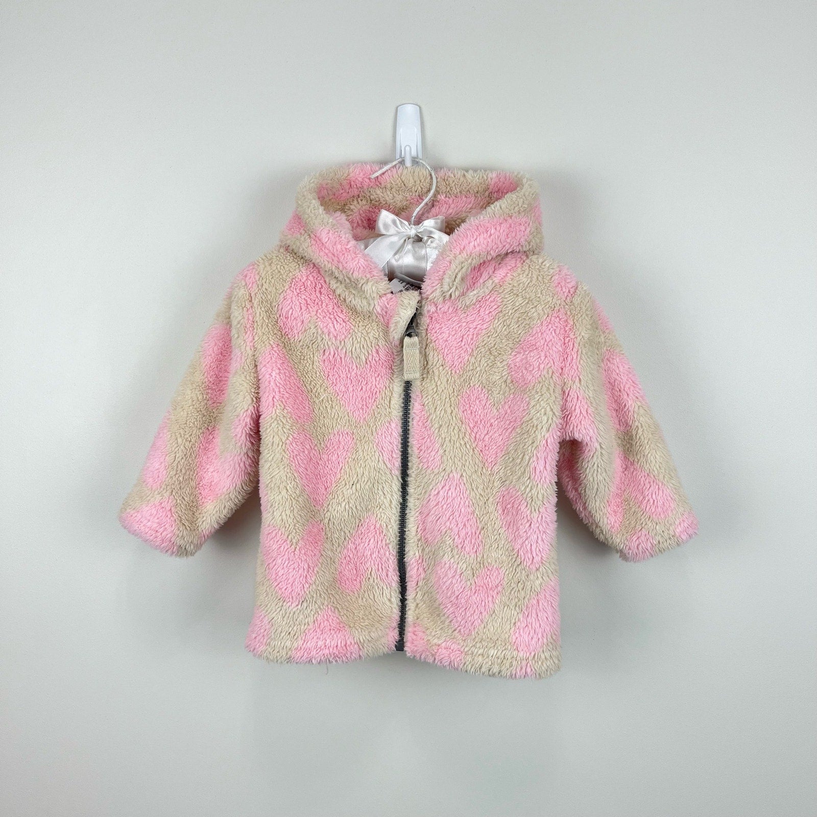 Hanna Andersson Baby Marshmallow Jacket Light Oat Hearts 75 cm 12-18 Months