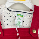 Load image into Gallery viewer, Sesame Street Elmo Red Corduroy Jumper Dress Set w/ Bow 18 Months NWT
