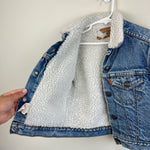 Load image into Gallery viewer, Vintage Levi's Sherpa Lined Orange Tab Blue Jean Jacket 6 USA
