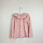 Load image into Gallery viewer, Mini Boden Ruffle Neck Jersey Top Provence Pink Multi Stars 7-8 Years
