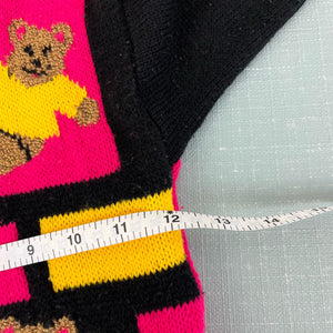Vintage Color Block Teddy Bear Sweater
