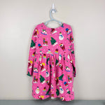 Load image into Gallery viewer, Mini Boden Long Sleeve Fun Jersey Dress Petal Pink Festive Friends 7-8 NWOT
