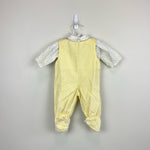 Load image into Gallery viewer, Vintage Cradle Togs Yellow Footie Cat Overalls Set 0-6 Months
