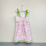 Load image into Gallery viewer, Lilly Pulitzer Girls Little Franco Dress Hotty Pink Alligator Grrrowl Embroidered 8
