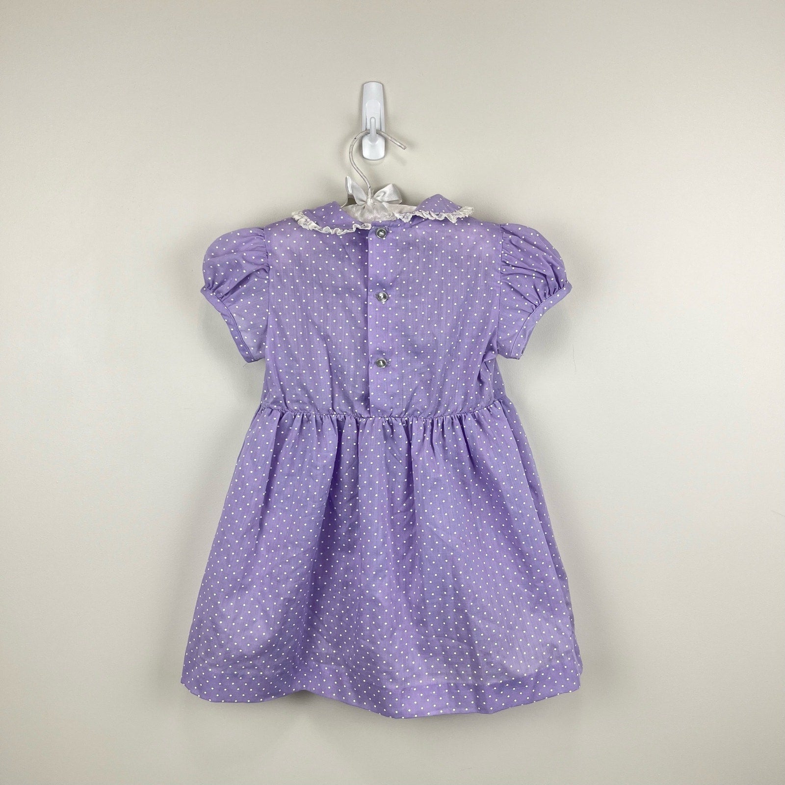 Vintage Polly Flinders Purple Polka Dot Dress 4T