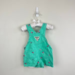 Load image into Gallery viewer, OshKosh B'Gosh Green Strawberry Shortalls 6 Months
