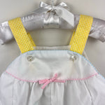 Load image into Gallery viewer, Vintage Pastel Ruffle Bow Sunsuit Romper 6-9 Months
