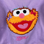 Load image into Gallery viewer, Vintage Y2K Sesame Street Zoe Purple Pink Hoodie Sweatshirt 3T
