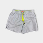Load image into Gallery viewer, Sunuva Boys Gray &amp; White Striped Swim Trunks 5-6
