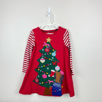 Load image into Gallery viewer, Mini Boden Festive Big Applique Dress Rockabilly Red Christmas Tree 5-6
