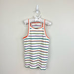 Load image into Gallery viewer, Mini Boden Cutaway Tank Top Bright Petal Pink Island Blue 8-9 NWOT
