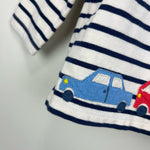 Load image into Gallery viewer, Mini Boden Breton Stripe Applique Car Tee Shirt 3-6 Months
