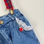 Load image into Gallery viewer, Vintage Young Hearts Denim Suspender Pants 3T
