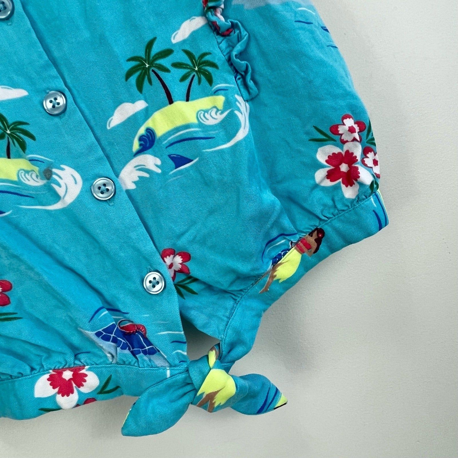 Mini Boden Tropical Island Ruffle Tank Top 5-6 Years