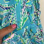 Load image into Gallery viewer, Lilly Pulitzer Girls Judith Romper Bermuda Blue Turtle XS 2-3
