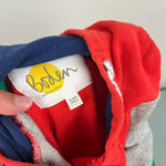 Load image into Gallery viewer, Mini Boden Rainbow Stripe Hoodie Red 9-10
