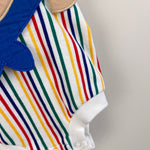 Load image into Gallery viewer, Vintage Fisher Price Kidswear Rainbow Stripe Sailor Bear Sunsuit Romper 12 Months

