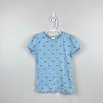 Load image into Gallery viewer, Mini Boden Short Sleeved Pointelle Top Blue Floral 8-9
