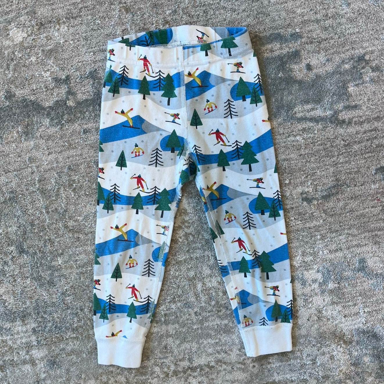 Hanna Andersson Holiday Long John Pajama Set Ski Slope 90 cm 3T