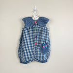 Load image into Gallery viewer, Vintage Bunny &amp; Me Chambray Blue Plaid Romper 2T
