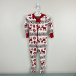 Load image into Gallery viewer, Hanna Andersson Holiday Dear Deer HannaJams Footed Sleeper 75 cm 12-18 Months
