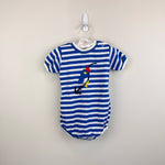Load image into Gallery viewer, Vintage Healthtex Blue Striped Bird Sunsuit Romper 24 Months USA

