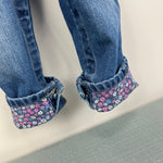 Load image into Gallery viewer, OshKosh B'gosh Floral Cuff Blue Jean Overalls 24 Months
