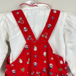 Load image into Gallery viewer, Vintage OshKosh B'gosh Red Snowman Overalls Set 3-6 Months
