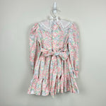 Load image into Gallery viewer, Vintage Polly Flinders Smocked Floral Lace Collar Long-Sleeve Dress 5T
