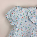 Load image into Gallery viewer, Foque Dove Blue Bird Print Bubble Romper 6 Months
