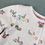 Load image into Gallery viewer, Mini Boden Cosy Velour Reversible Jacket &amp; Pants Set Pink/Ivory Ducks 3-6 Months
