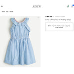 Load image into Gallery viewer, Crewcuts Girls' Ruffle Dress in Blue Shirting Stripe 10
