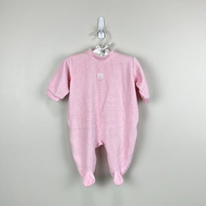 Jacadi Paris Pink Velour Footie 3 Months