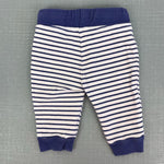 Load image into Gallery viewer, Mini Boden Essential Jersey Trousers Navy Stripe Applique Stars 3-6 Months
