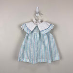 Load image into Gallery viewer, Vintage Samara Pastel Seersucker Sailboat Dress Set 6-9 Months
